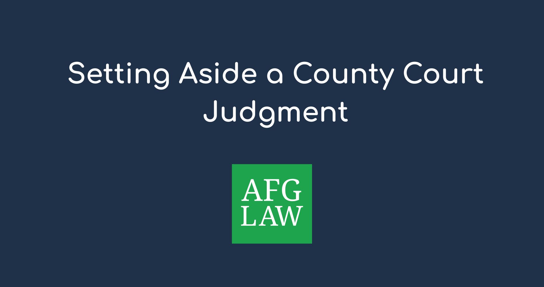setting aside a county court judgment