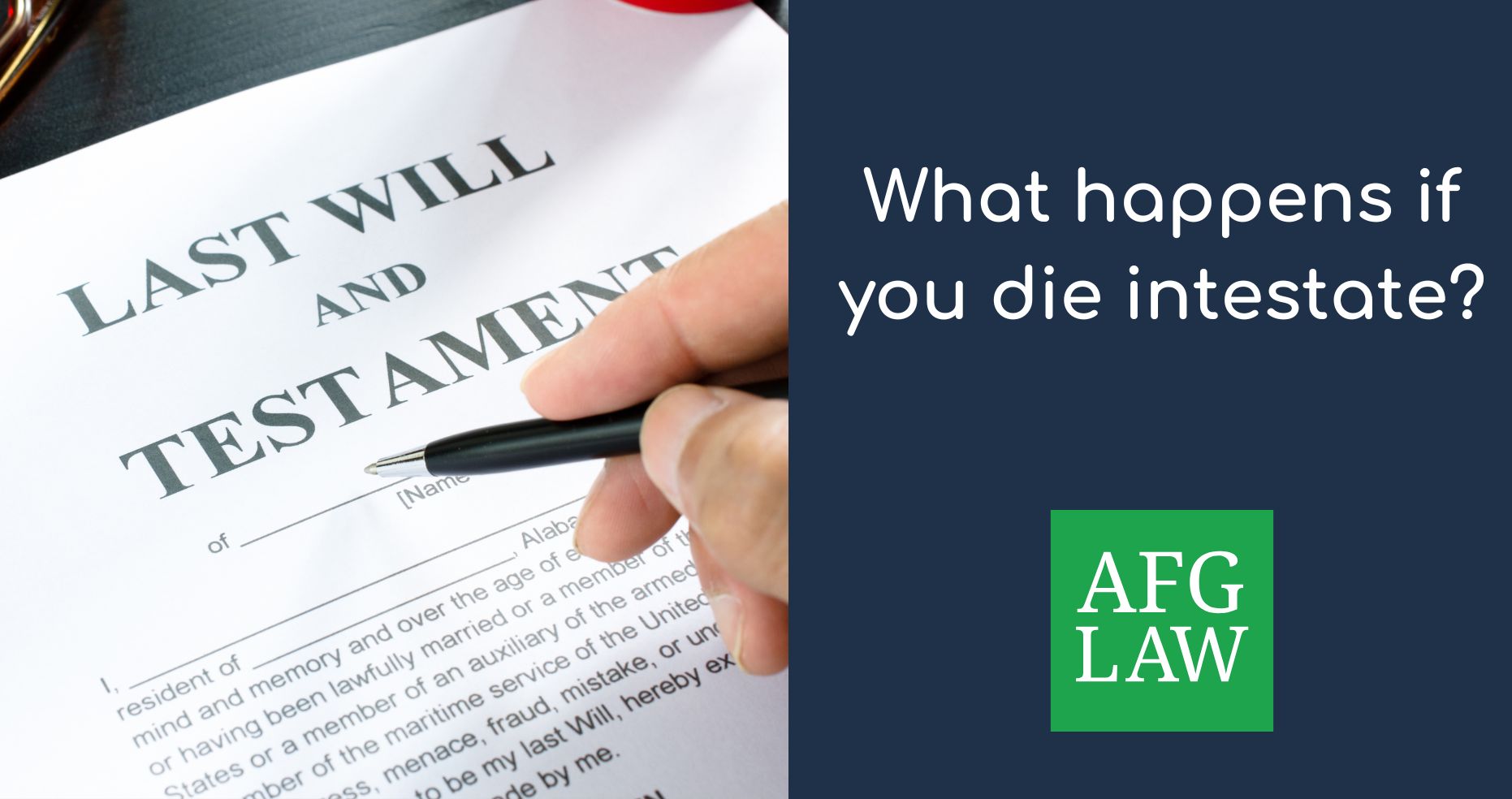 Graphic to show "what happens if you die intestate" subject