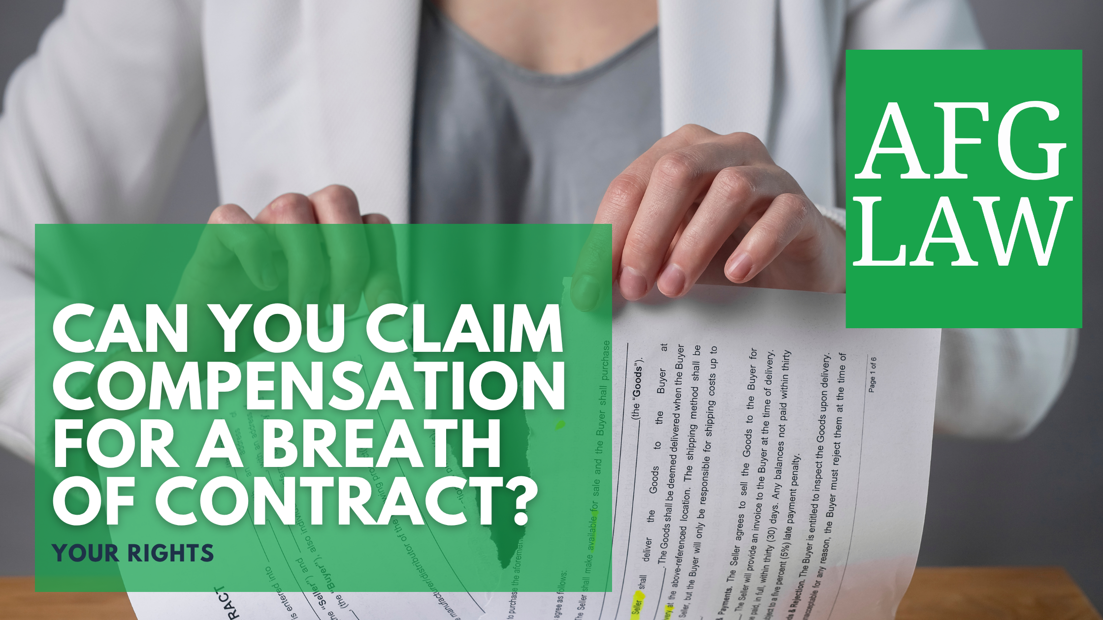 can you claim compensation for breach of contract
